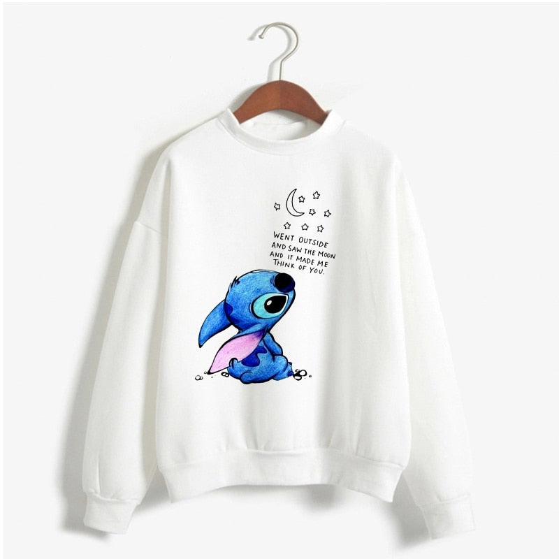 Kawaii Stitch Crewneck Sweatshirt Women Cute Anime Lilo and Stitch Hoodie Ladiy Girl Pullover Harajuku Kpop Women's Clothing