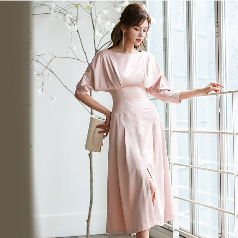 Elegant Dress Women Casual  Vestido Dress Autumn Office Lady Runway Designers High Fashion Party Long Sleeve Dress