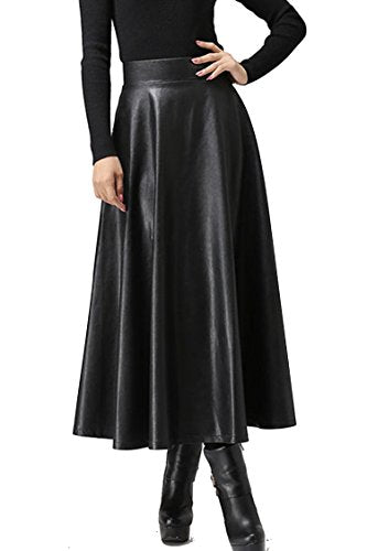 Customize Women's Autumn Winter Spring Long Faux Leather Skirts Woman's High Waist Midi Maxi Plus Size Skirt