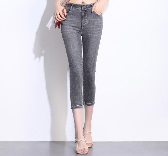 WYWAN Blue Bleach Wash Distressed Rock Denim Jeans Women Casual High Waist Button Fly Ripped Pants 2019 Skinny Jeans